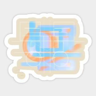 Blue abstract paint modern Sticker